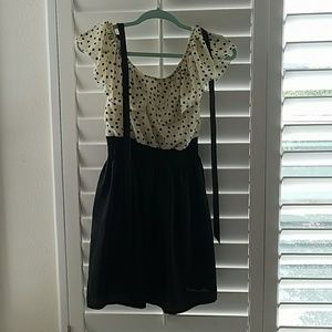 Polka dot black & off-white dress